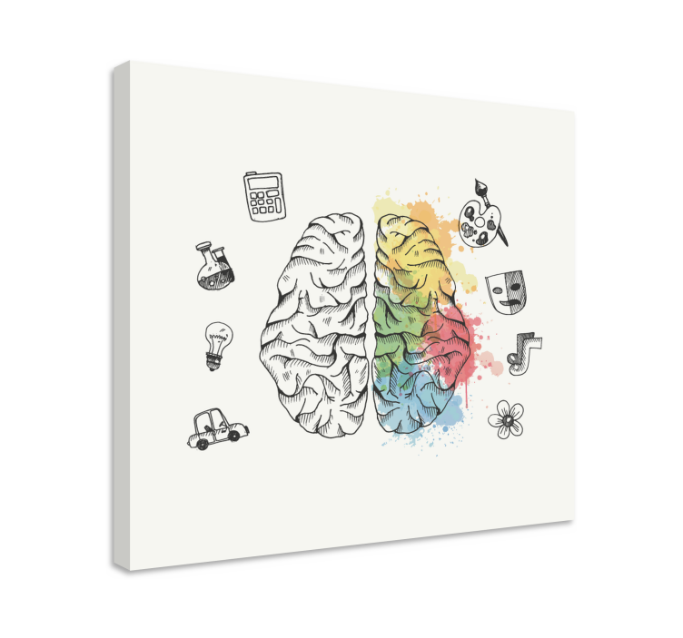Tableau abstraite Cerveau gauche et droit - TenStickers