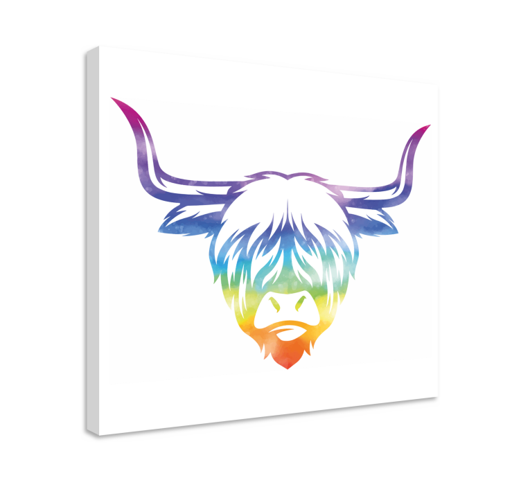 Tableau animaux vache des highlands colorée - TenStickers