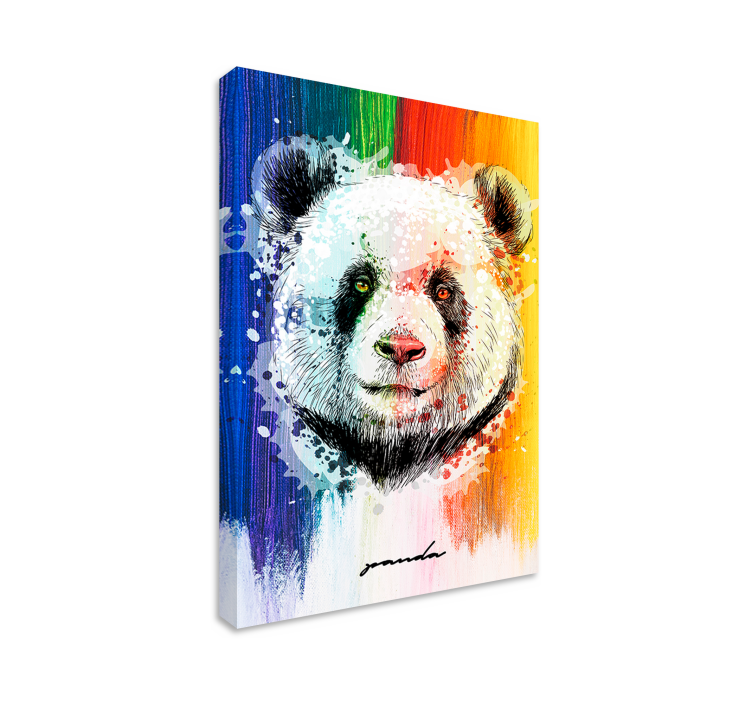 Tableau animaux portrait de panda coloré - TenStickers