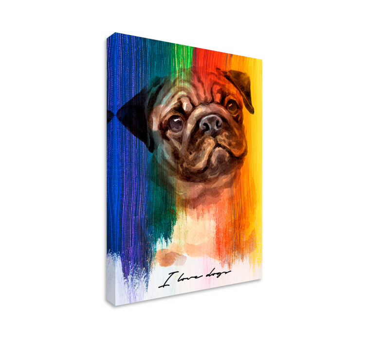 Tableau chiens portrait de carlin adorable - TenStickers