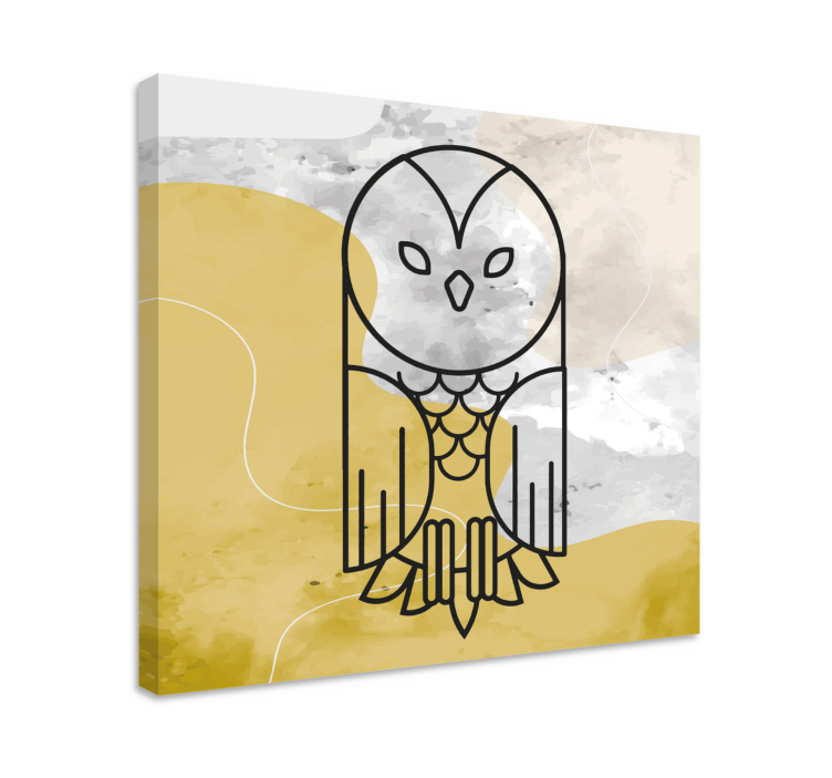 Tableau animaux silhouette de hibou minimaliste - TenStickers