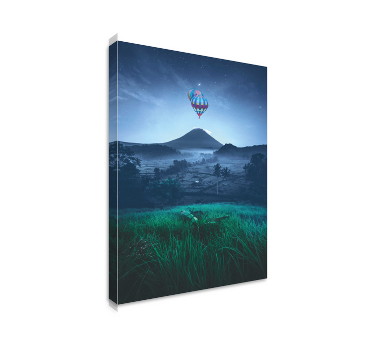 Tableau paysage montagne avec ballon - TenStickers