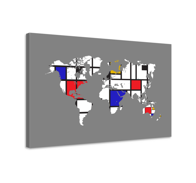 Tableau carte du monde composition artistique - TenStickers