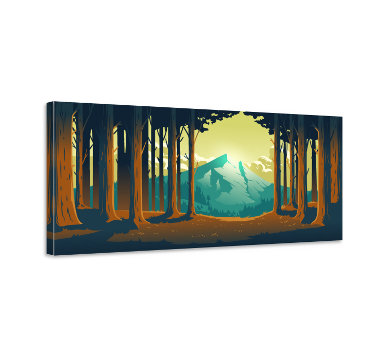 Tableau paysage vue sur la forêt de montagne - TenStickers