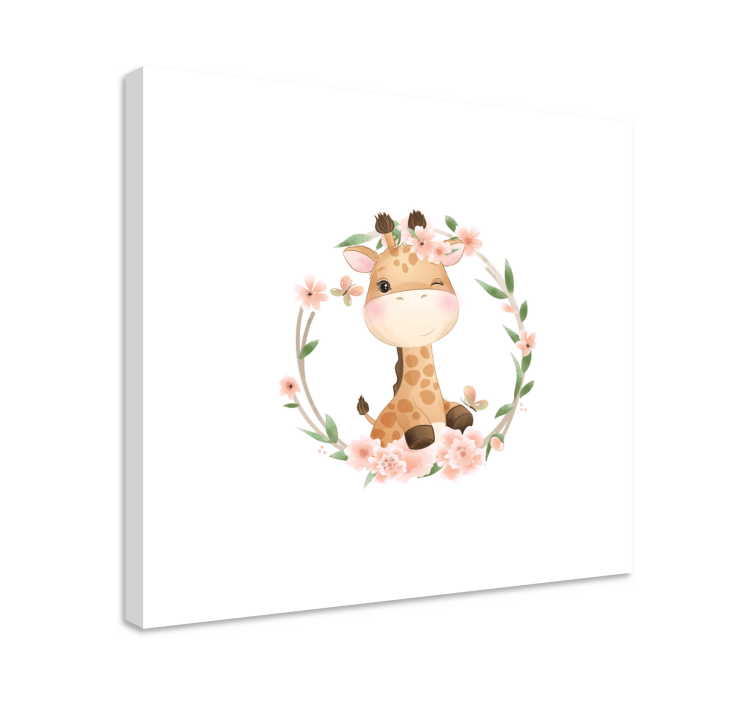 Tableau animaux design adorable de girafe - TenStickers