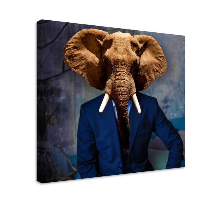 Tableau éléphants portrait de tête d'éléphant - TenStickers