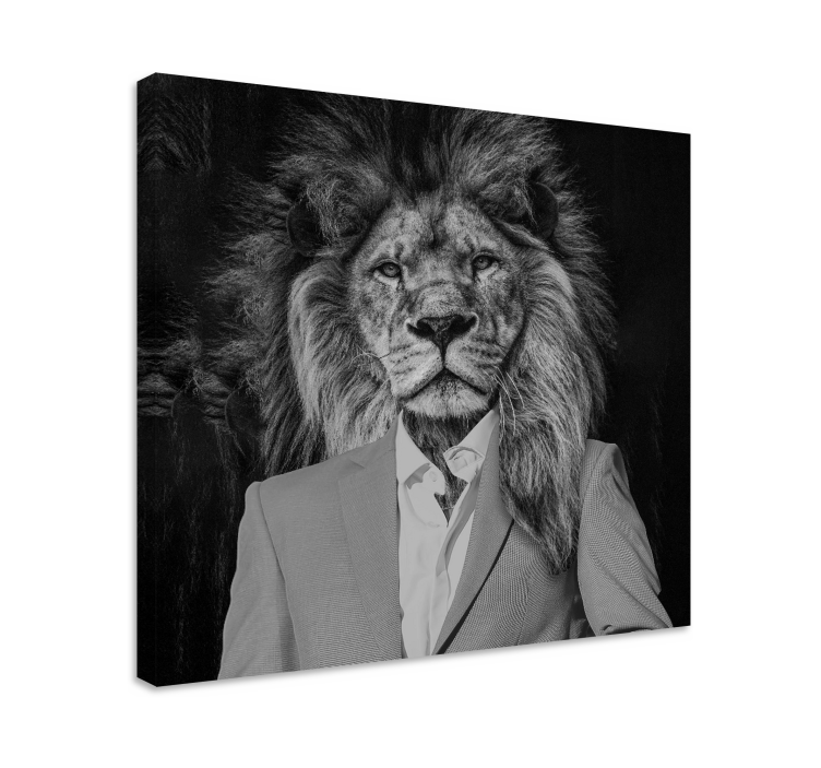 Tableau chiens lion en costume - TenStickers