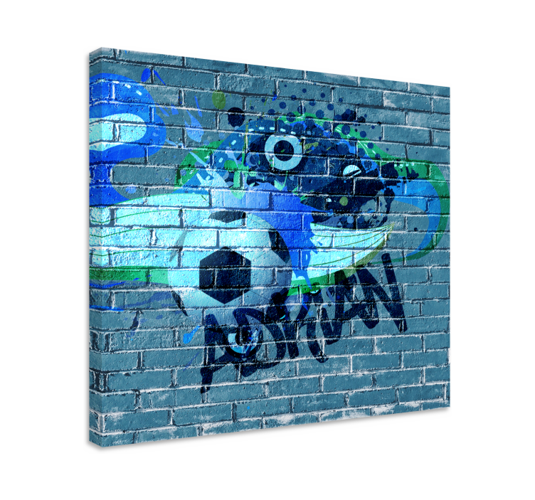 Tableau graffiti football avec nom personnalisé - TenStickers
