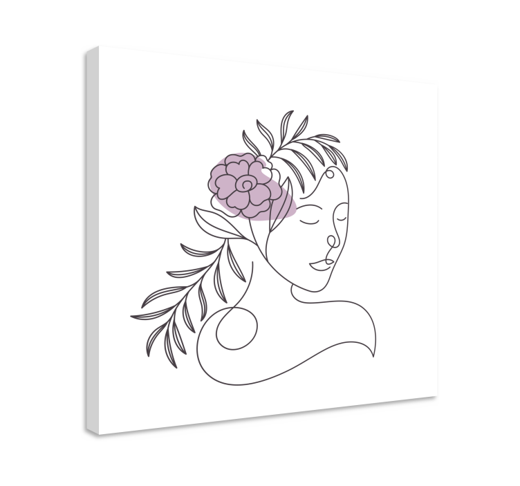 Tableau fleurs et plantes dessin de visage - TenStickers