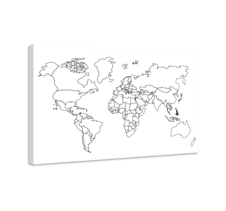 Tableau carte du monde contour - TenStickers