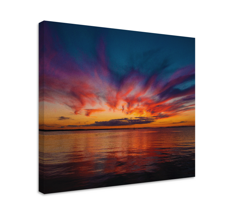 Tableau paysage reflets de coucher de soleil majestueux - TenStickers