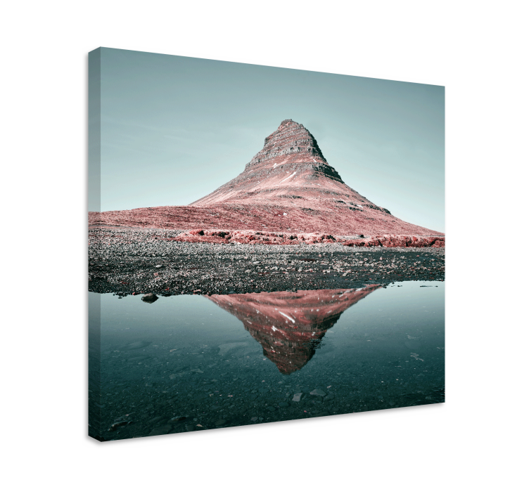 Tableau paysage reflet de la montagne kirkjufell - TenStickers