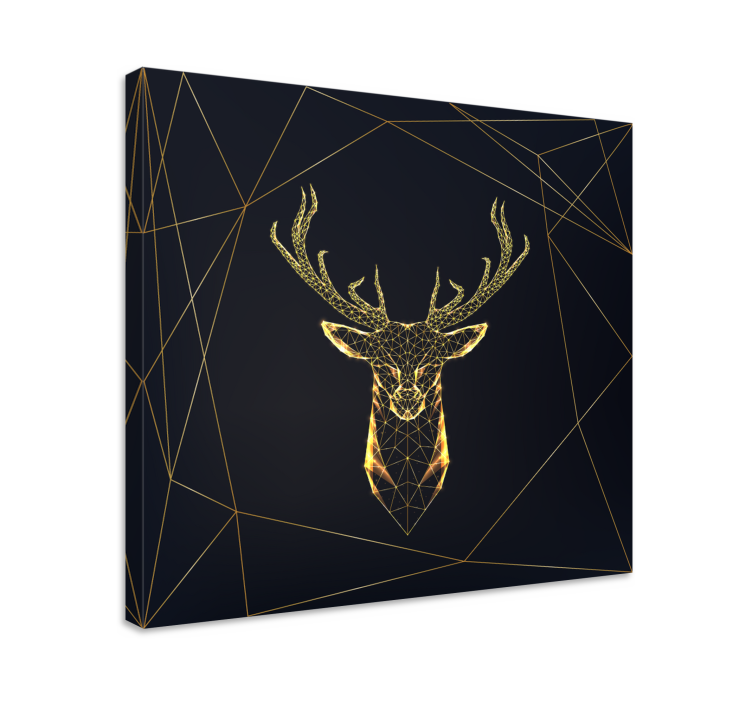 Tableau scandinave Cerf géométrique avec de l'or - TenStickers