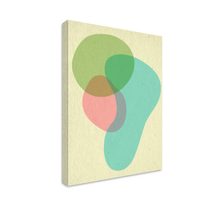 Tableau abstrait composition de formes fluides - TenStickers