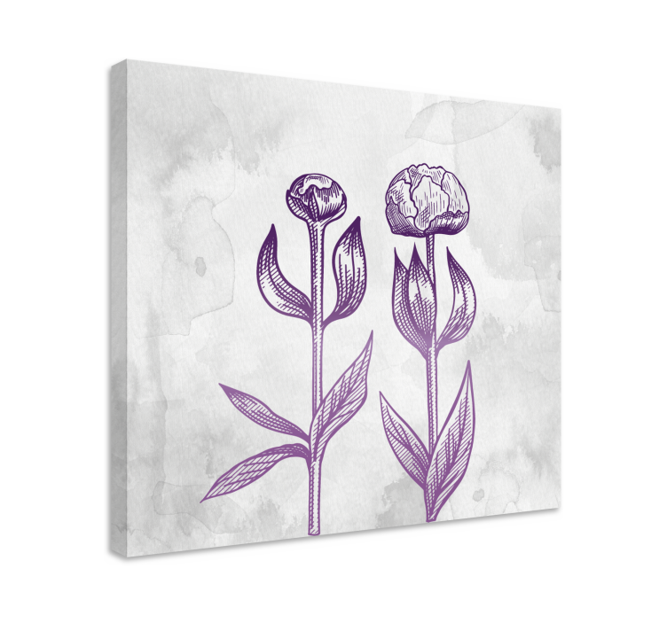 Tableau fleurs et plantes les tulipes violettes fleurissent - TenStickers
