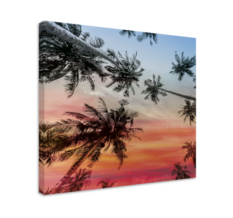 Tableau paysage silhouette de palmiers - TenStickers