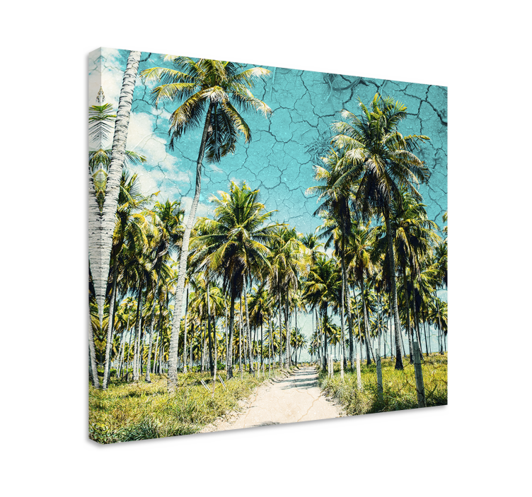 Tableau paysage allée de palmiers tropicaux - TenStickers