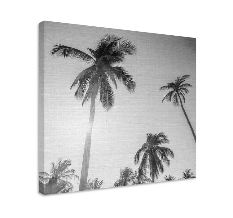 Tableau paysage silhouettes de palmiers tropicaux - TenStickers