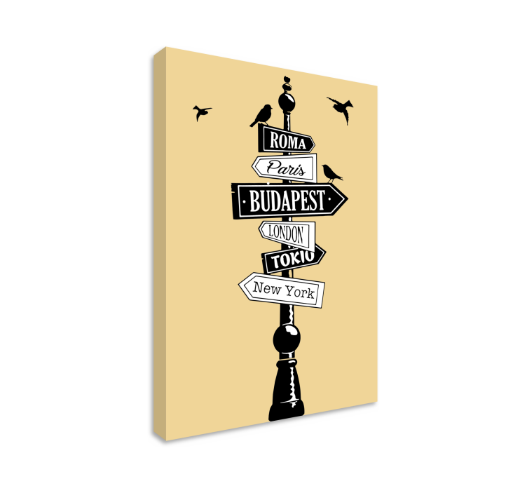 Tableau villes et pays panneau directionnel - TenStickers