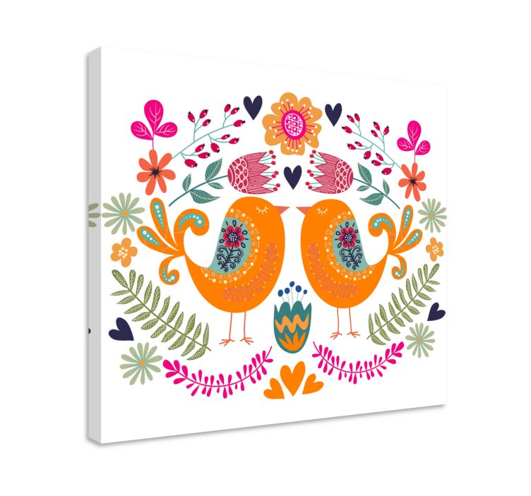 Tableau oiseaux design oiseaux amoureux - TenStickers