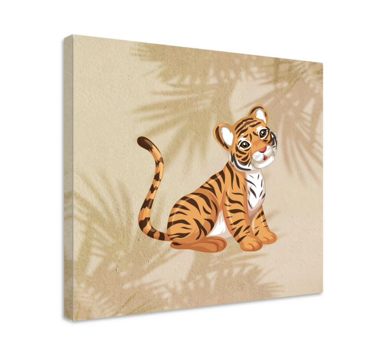 Tableau animaux illustration de tigre mignon - TenStickers