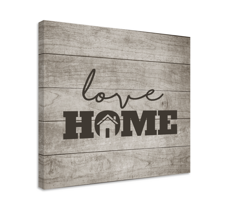 Tableau avec l'écriture love home sur du bois - TenStickers