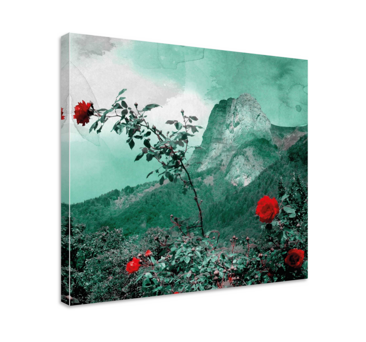 Tableau paysage rosier des montagnes - TenStickers