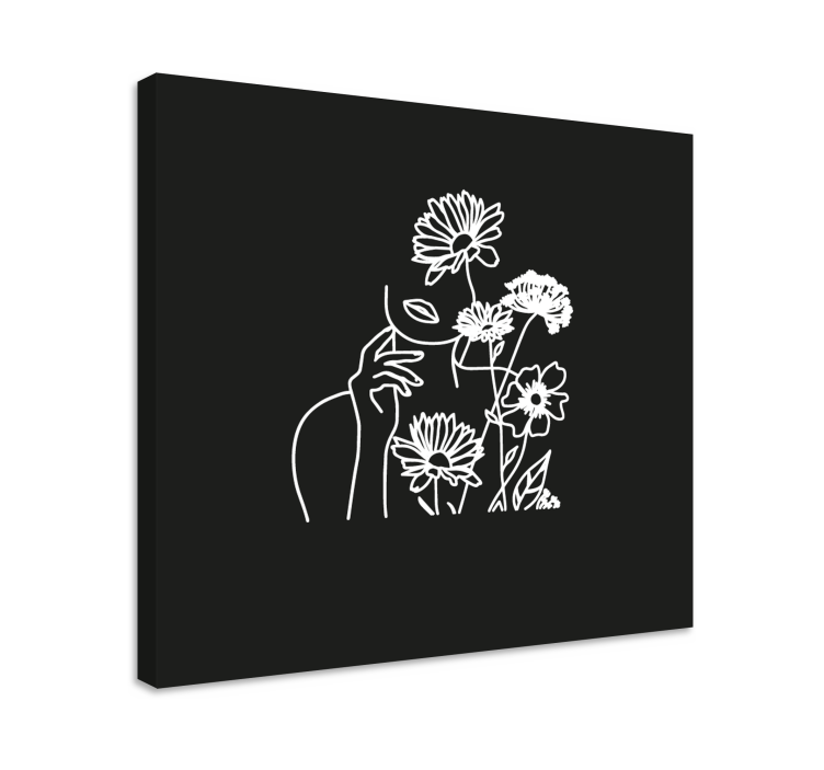 Tableau fleurs et plantes dessin floral minimaliste - TenStickers