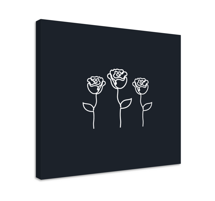 Tableau fleurs et plantes trois roses stylisées - TenStickers