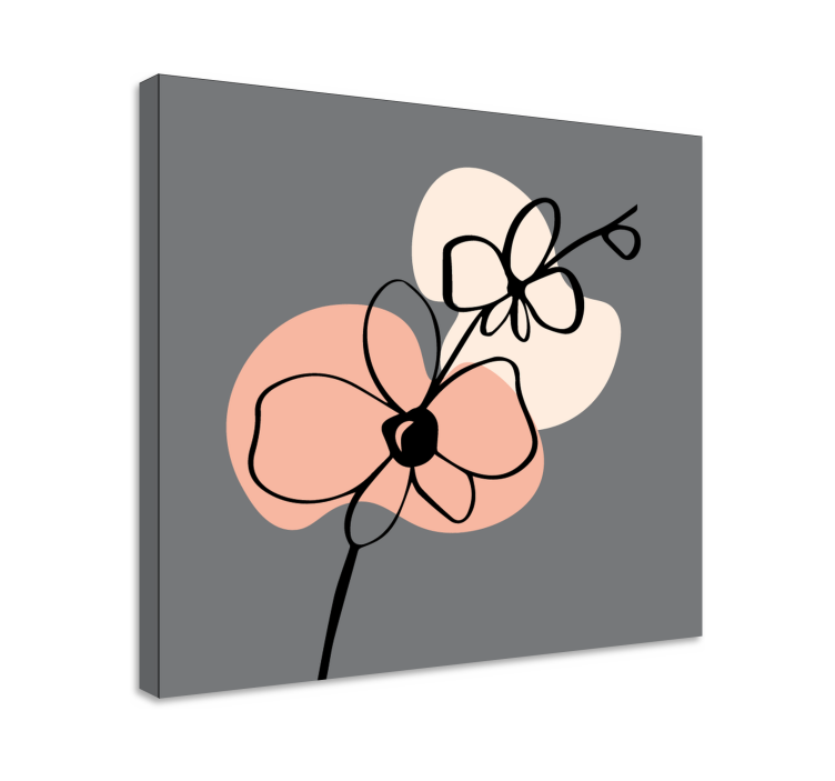 Tableau fleurs et plantes formes florales abstraites - TenStickers