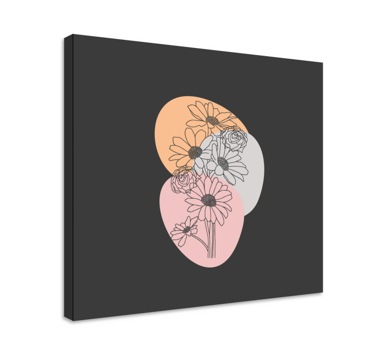 Tableau fleurs et plantes formes abstraites florales - TenStickers