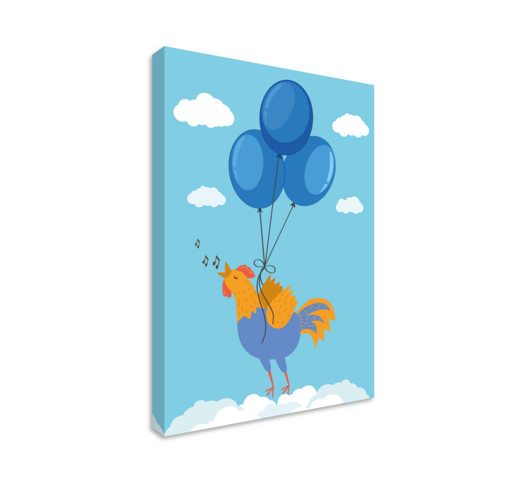 Tableau animaux ballons coq chantant - TenStickers