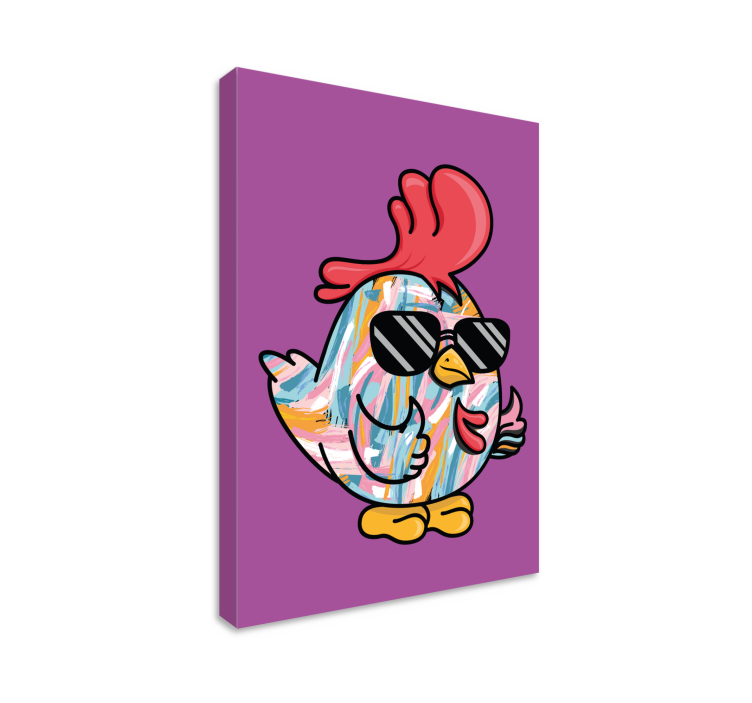 Tableau animaux personnage de poule cool - TenStickers