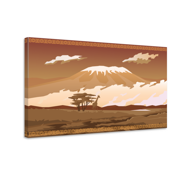 Tableau paysage Paysage brun du kilimandjaro - TenStickers