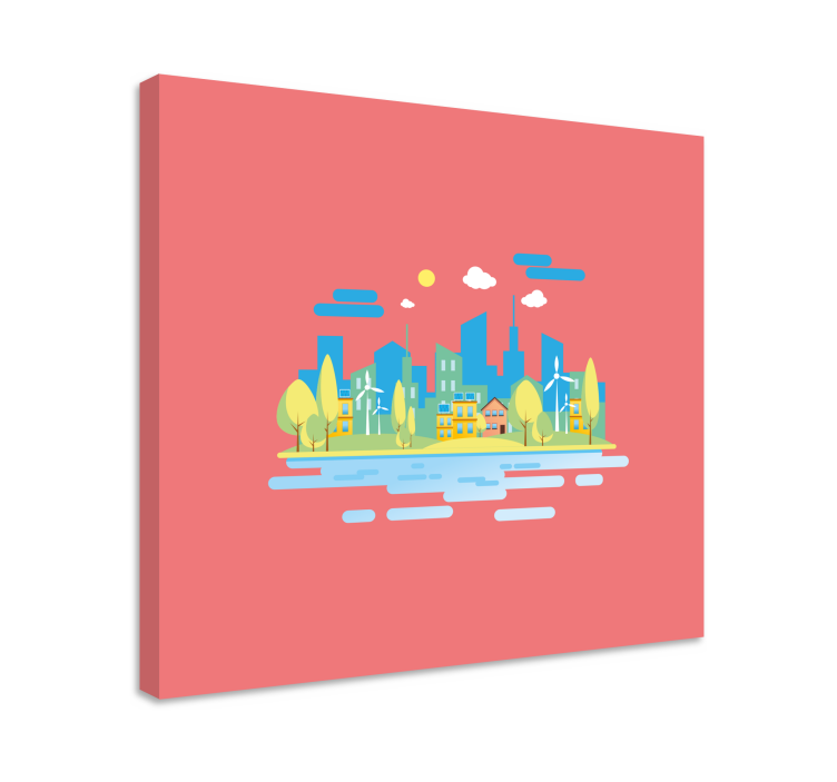 Tableau villes et pays paysage urbain moderne - TenStickers