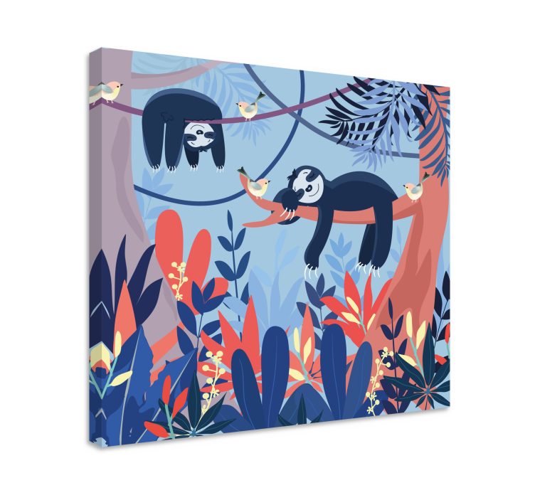 Tableau animaux paresseux sur une branche - TenStickers