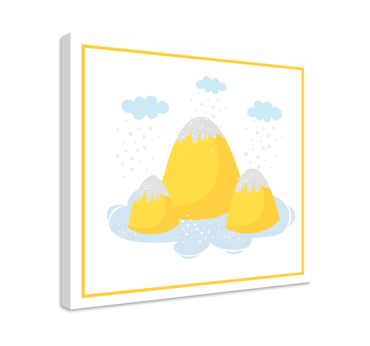 Tableau paysage pics de montagne jaunes - TenStickers