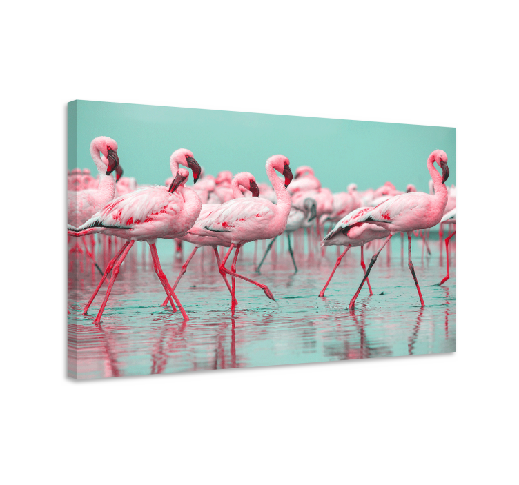 Tableau animaux rassemblement de flamants roses - TenStickers