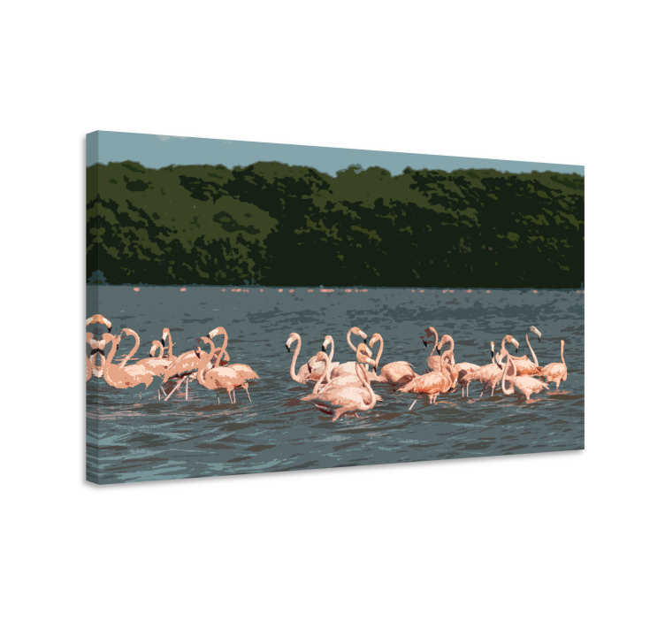 Tableau chiens en formation de flamants roses - TenStickers