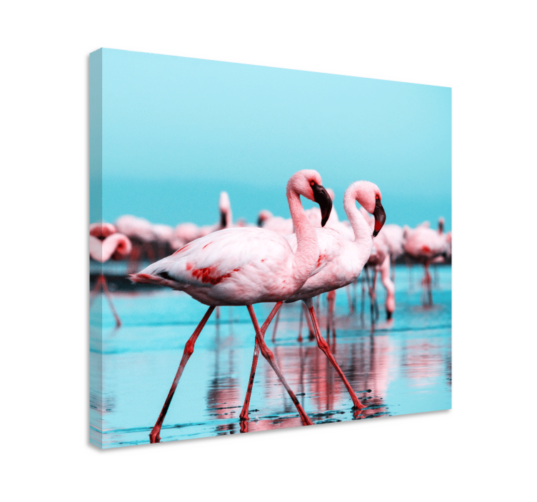 Tableau chiens flamants roses majestueux - TenStickers