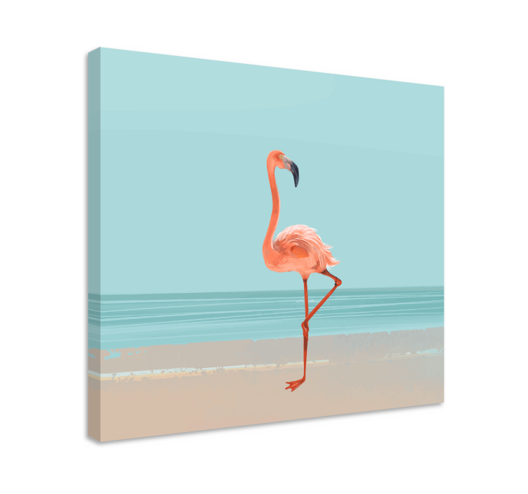 Tableau chiens pose gracieuse de flamant rose - TenStickers