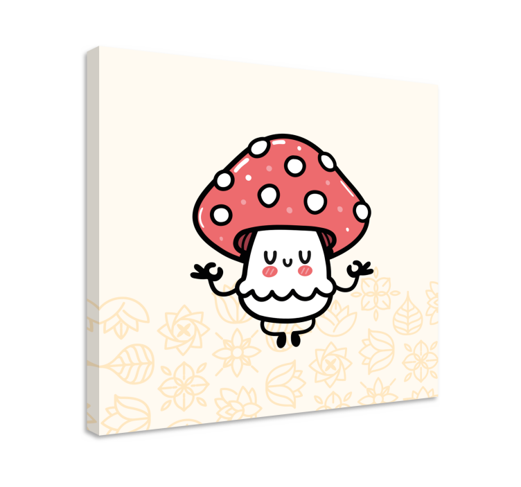 Tableau dinosaures personnage champignon mignon - TenStickers