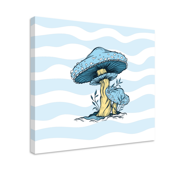 Tableau cuisine Illustration de champignon bleu - TenStickers