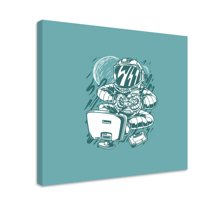 Cadre jeux vidéo astronaute amusement gaming - TenStickers