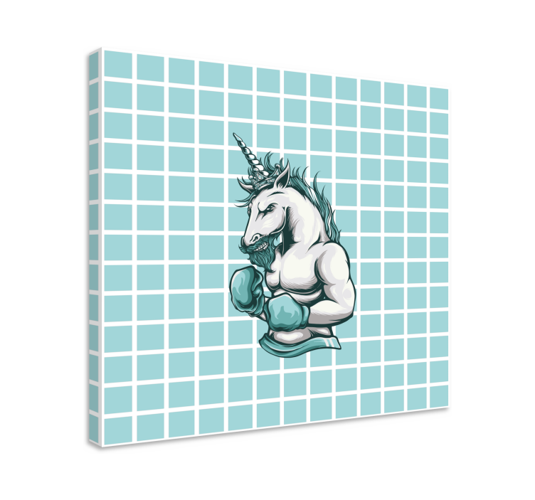 Tableau super héros licorne musclée championne - TenStickers