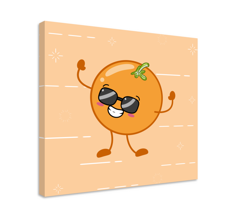 Tableau fruits figure orange joyeuse - TenStickers
