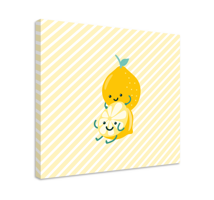 Tableau fruits citron mignon en étreinte - TenStickers
