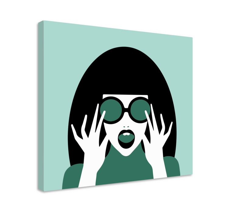Tableau personnage femme élégante avec des lunettes - TenStickers