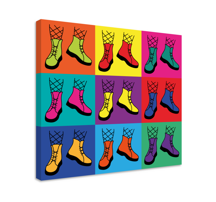 Tableau texte bottes à lacets colorées - TenStickers