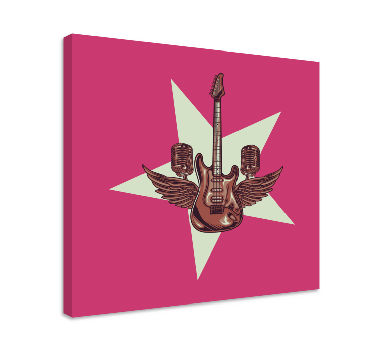 Tableau musique ailes de guitare électrique - TenStickers